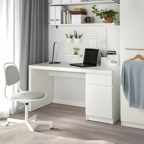 Ikea malm white desk 140x65cm - white,