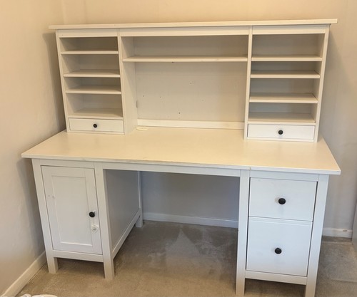 White desk with lots - white,